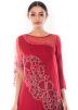 Red Georgette Net Cape Style Gown 