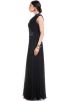 Black Flared V-Neck Georgette Gown