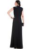 Black Flared V-Neck Georgette Gown