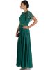 Green Pleated Georgette Readymade Gown 