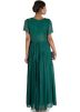 Green Pleated Georgette Readymade Gown 