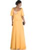 Yellow Georgette Top With Flared Skirt