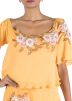 Yellow Georgette Top With Flared Skirt