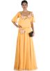 Yellow Georgette Top With Flared Skirt