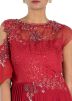 Red Georgette Designer Pleated Gown 