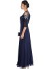 Navy Blue Designer One Shoulder Gown 