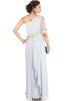 Light Grey Georgette Cape Style Gown