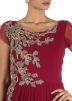 Maroon Georgette Dhoti Style Gown