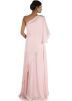 Pastel Pink Georgette One Shoulder Cape Style Gown 