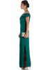 Bottle Green Off Shoulder Georgette Gown 