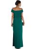 Bottle Green Off Shoulder Georgette Gown 