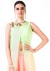 Mint Green Over-Lapped Crop Top With Palazzo