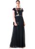 Black Hand Embroidered Georgette Jumpsuit