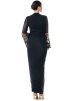 Black Embroidered Georgette Lycra Draped Gown