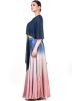 Navy Blue Georgette Cape Style Top With Palazzo