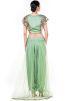 Green Satin Crop Top With Dhoti Set