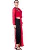 Red Georgette Assymetric Tunic With Pant