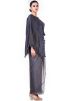 Dark Grey Silk Asymmetric Draped Gown