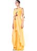 Yellow Assymetric Art Silk Net Tunic With Palazzo 