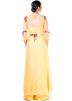 Yellow Assymetric Art Silk Net Tunic With Palazzo 