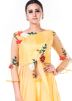 Yellow Assymetric Art Silk Net Tunic With Palazzo 