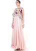 Light Pink Readymade Silk Gown With Crop Top