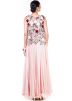 Light Pink Readymade Silk Gown With Crop Top