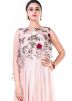 Light Pink Readymade Silk Gown With Crop Top