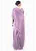 Light Purple Satin Skirt With Asymmetric Cape