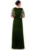 Dark Green Hand Embroidered Georgette Gown