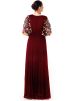 Maroon Hand Embroidered Cape Style Gown