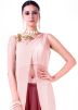 Pink Over-Lapped Crop Top With Palazzo