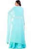 Sky Blue Embroidered Cape Style Skirt & Top Set