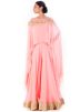 Light Pink Georgette Asymmetric Cape With Palazzo