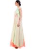 Pastel Green & Orange Layered Chiffon Gown