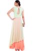 Pastel Green & Orange Layered Chiffon Gown