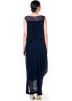 Navy Blue Draped Georgette Readymade Gown