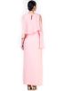 Pink Cold Shoulder Cape Style Gown