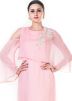 Pink Cold Shoulder Cape Style Gown