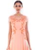 Peach Chiffon & Net Full Length Readymade Gown 