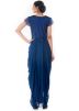 Blue Dhoti Style Cowled Georgette & Net Gown 