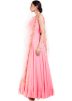 Light Pink Gown With Embroidered Cape