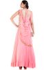 Light Pink Gown With Embroidered Cape