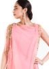 Light Pink Gown With Embroidered Cape