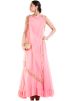 Light Pink Gown With Embroidered Cape