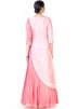 Pink Overlap Silk Readymade Indian Gown