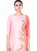 Pink Overlap Silk Readymade Indian Gown