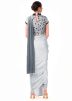 Grey Draped Dhoti With Embroidered Blouse