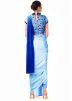 Blue Draped Dhoti With Embroidered Blouse