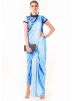 Indo Western Dress: Buy Blue Draped Dhoti With Embroidered Blouse Online